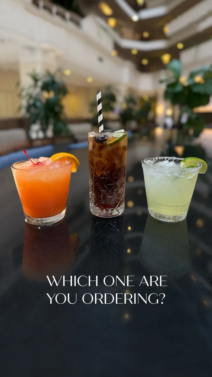 Settle in for a drink (or two) at evening reception. Which one would you sip first?
