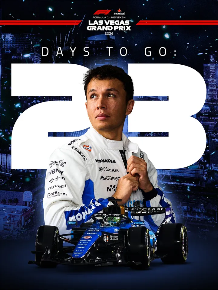 23 Days to go and @Alex_Albon simply can't wait! 🤩 #LasVegasGP #F1