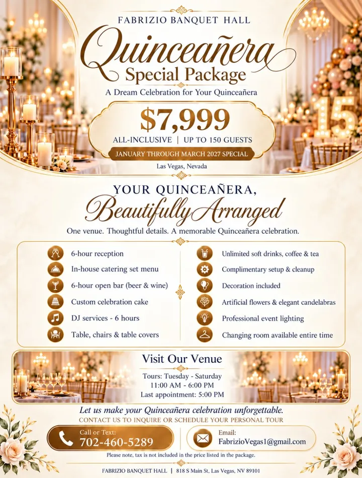 Fabrizio Event & Banquet Hall walkthrough videos and Instagram captures