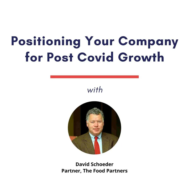 We are so excited to have David Schoeder, Partner, The Food Partners with us this Thursday