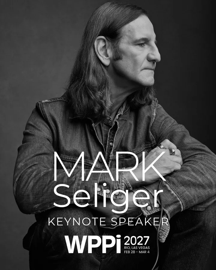 Mark Seliger is our 2027 keynote.
He shoots, he directs, and he still prints by hand in